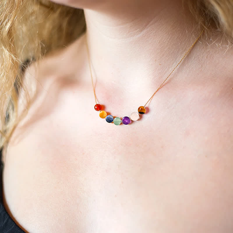 Collier de perles en pierre naturelle Olivenorma de 7 couleurs fabriqué à la main