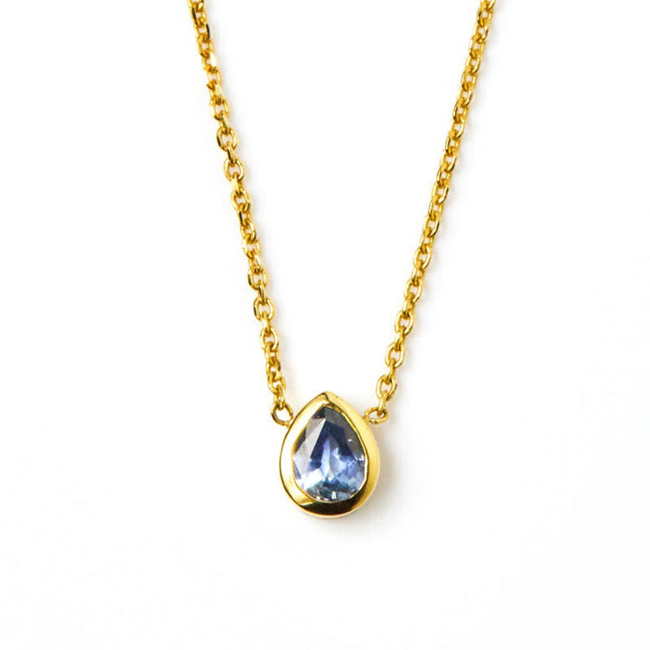 Collier pendentif goutte en argent avec pierre de naissance Olivenorma