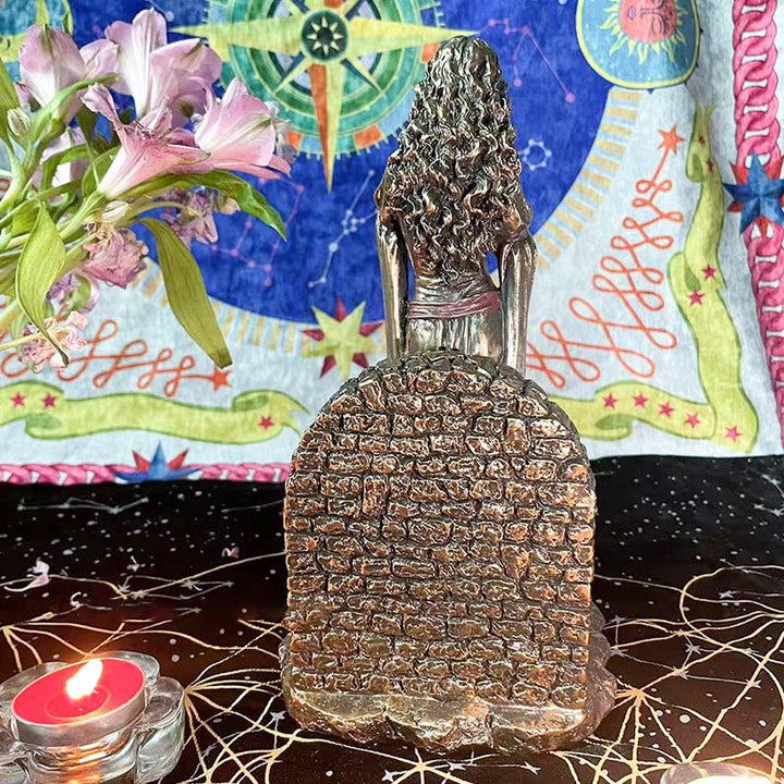 Statue de la déesse Olivenorma BRIGID, porte-bougie, porte-boule de cristal