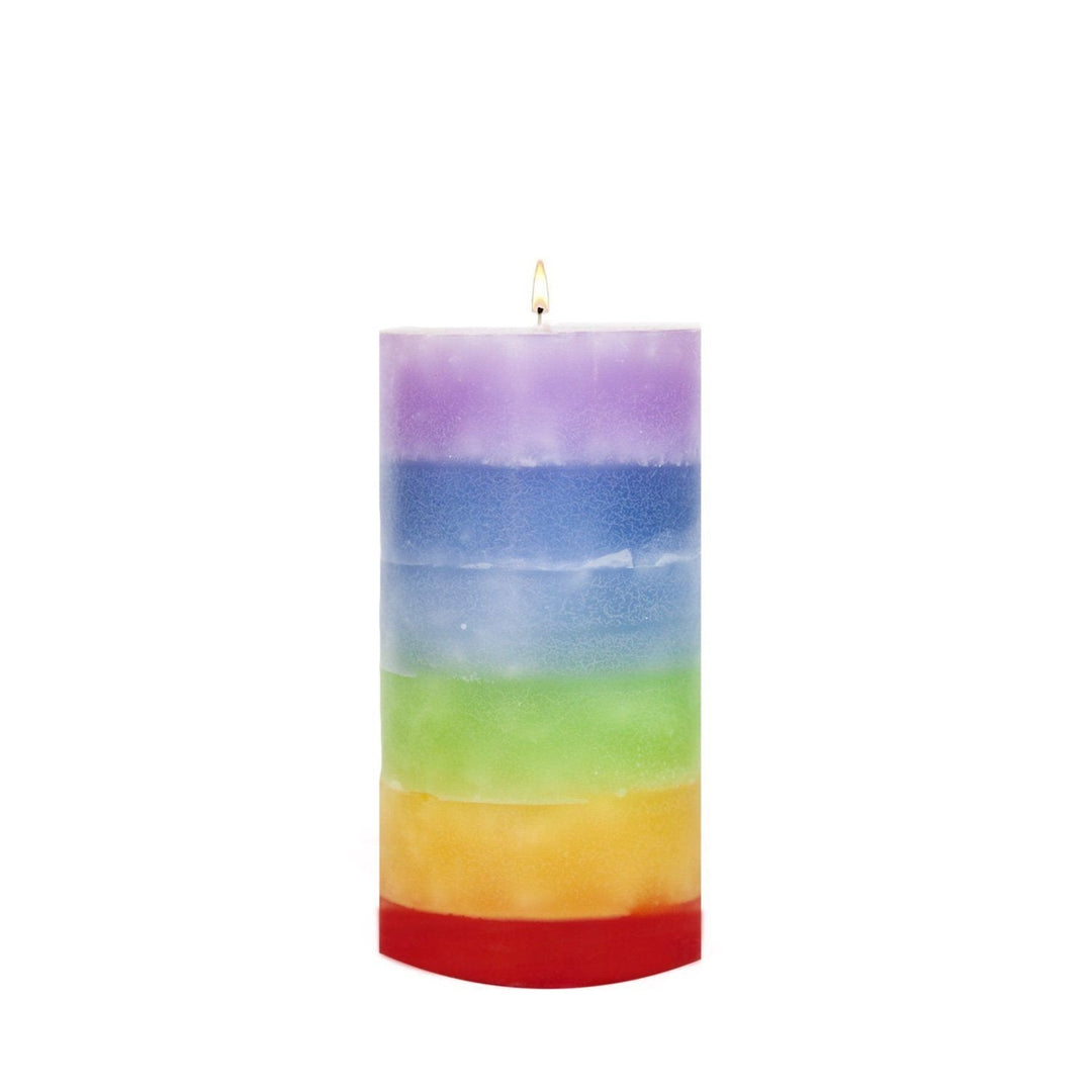 Bougie pilier ronde à étages Chakra non parfumée Olivenorma