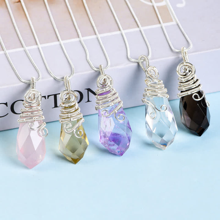 Collier en cristal à facettes naturelles Olivenorma