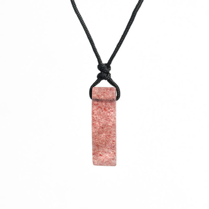 Collier avec pendentif en forme de colonne en cristal naturel Olivenorma