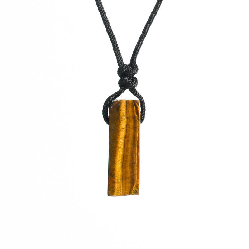 Collier avec pendentif en forme de colonne en cristal naturel Olivenorma