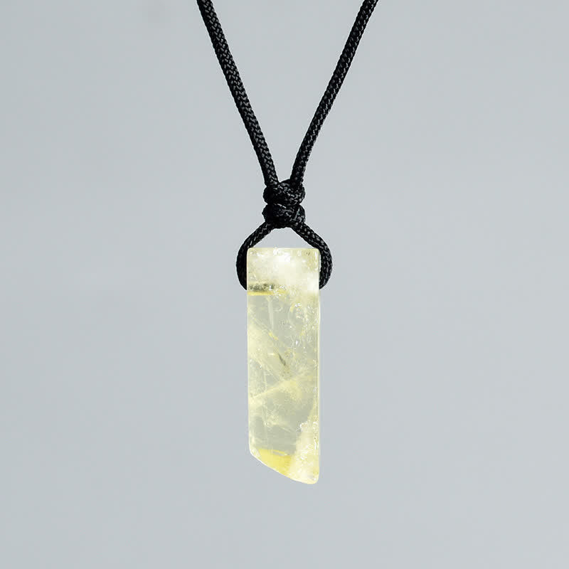 Collier avec pendentif en forme de colonne en cristal naturel Olivenorma