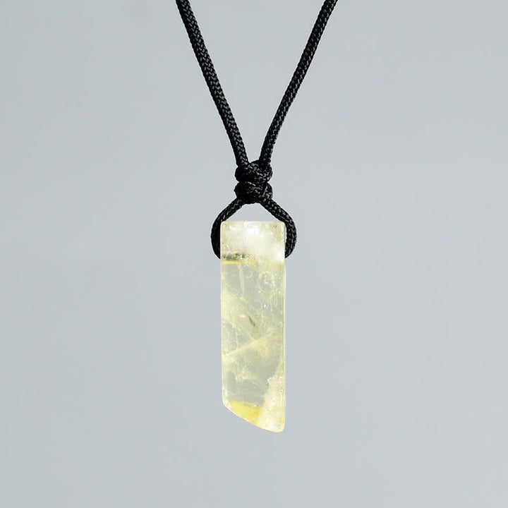 Collier avec pendentif en forme de colonne en cristal naturel Olivenorma