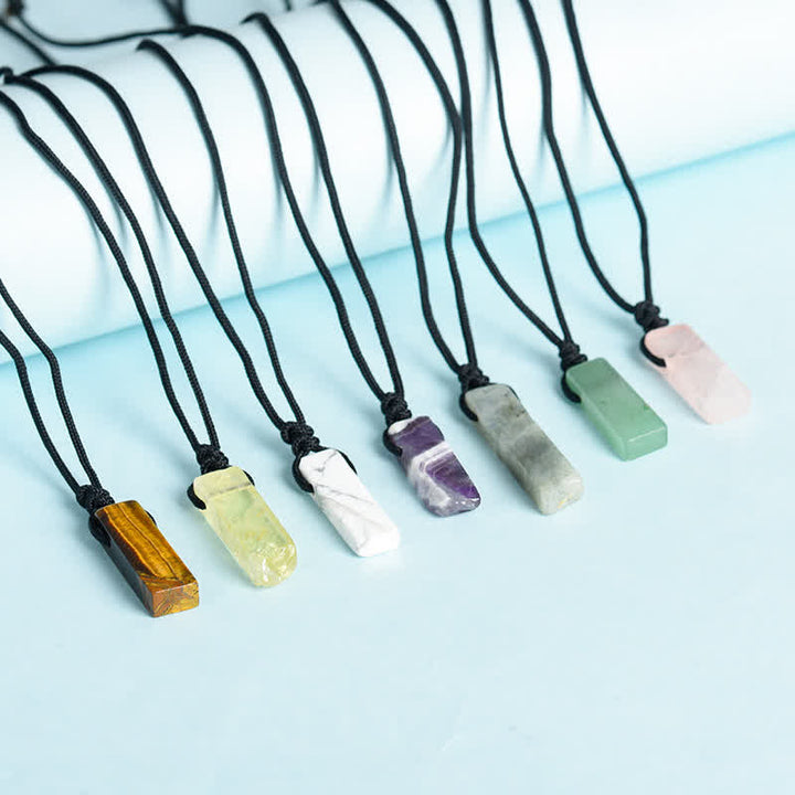 Collier avec pendentif en forme de colonne en cristal naturel Olivenorma