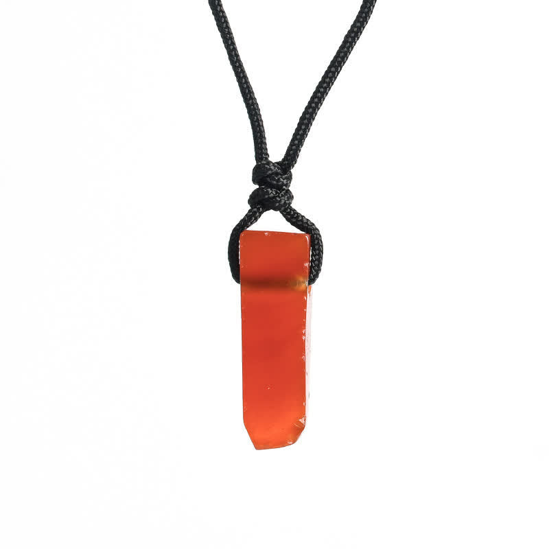 Collier avec pendentif en forme de colonne en cristal naturel Olivenorma
