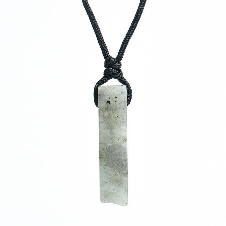 Collier avec pendentif en forme de colonne en cristal naturel Olivenorma