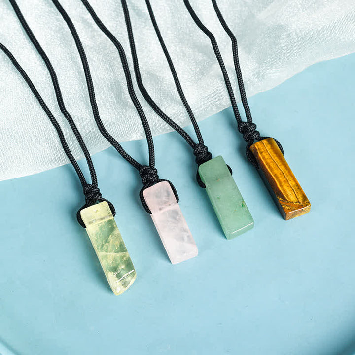 Collier avec pendentif en forme de colonne en cristal naturel Olivenorma