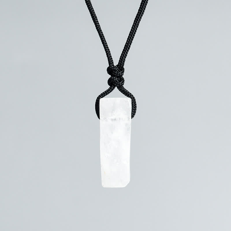 Collier avec pendentif en forme de colonne en cristal naturel Olivenorma