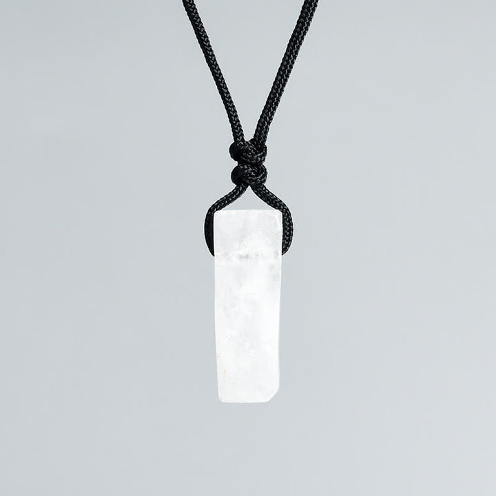 Collier avec pendentif en forme de colonne en cristal naturel Olivenorma