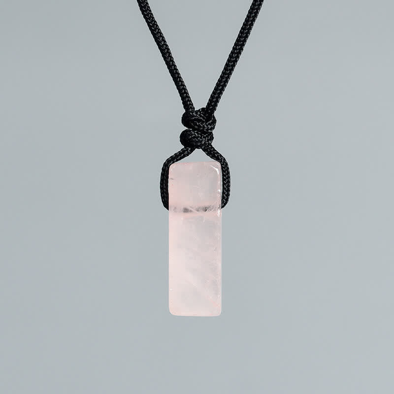 Collier avec pendentif en forme de colonne en cristal naturel Olivenorma