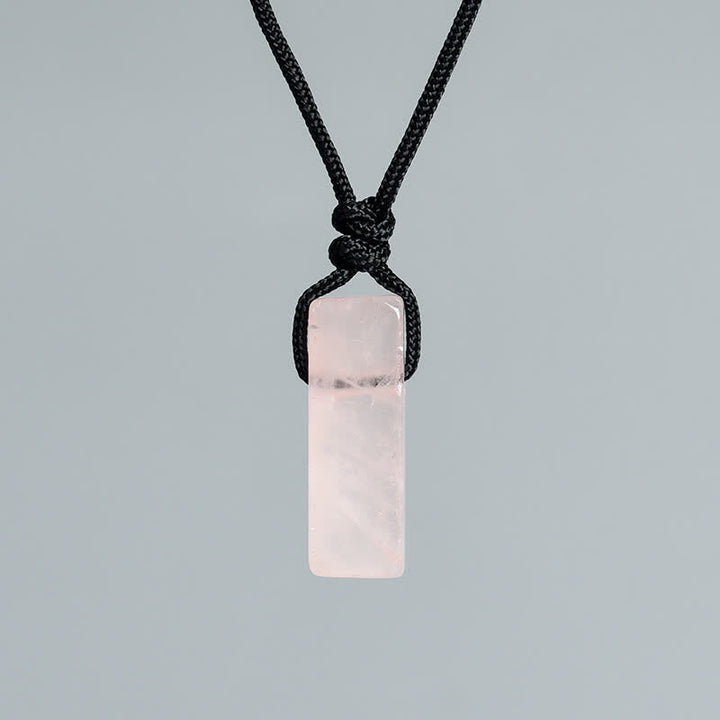 Collier avec pendentif en forme de colonne en cristal naturel Olivenorma