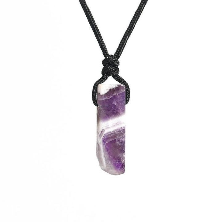 Collier avec pendentif en forme de colonne en cristal naturel Olivenorma