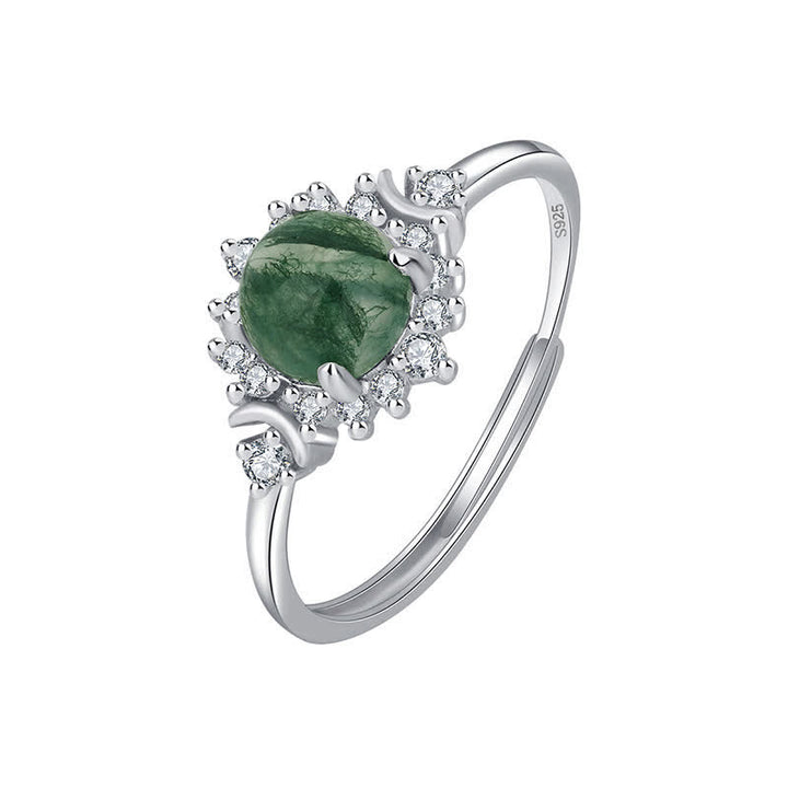Bague Tournesol en Agate Mousse Naturelle Olivenorma