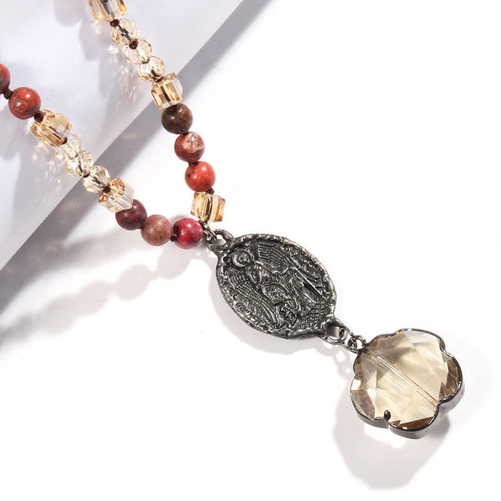 Collier avec pendentif ange en perles de cristal naturel Olivenorma