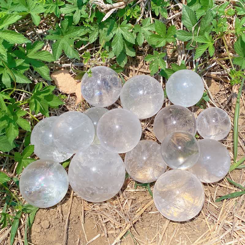 Sphère de cristal de quartz transparent naturel Olivenorma