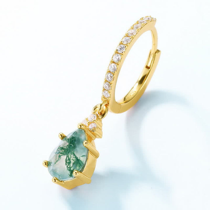 Ensemble de bijoux en argent sterling doré avec goutte d'eau et agate Olivenorma