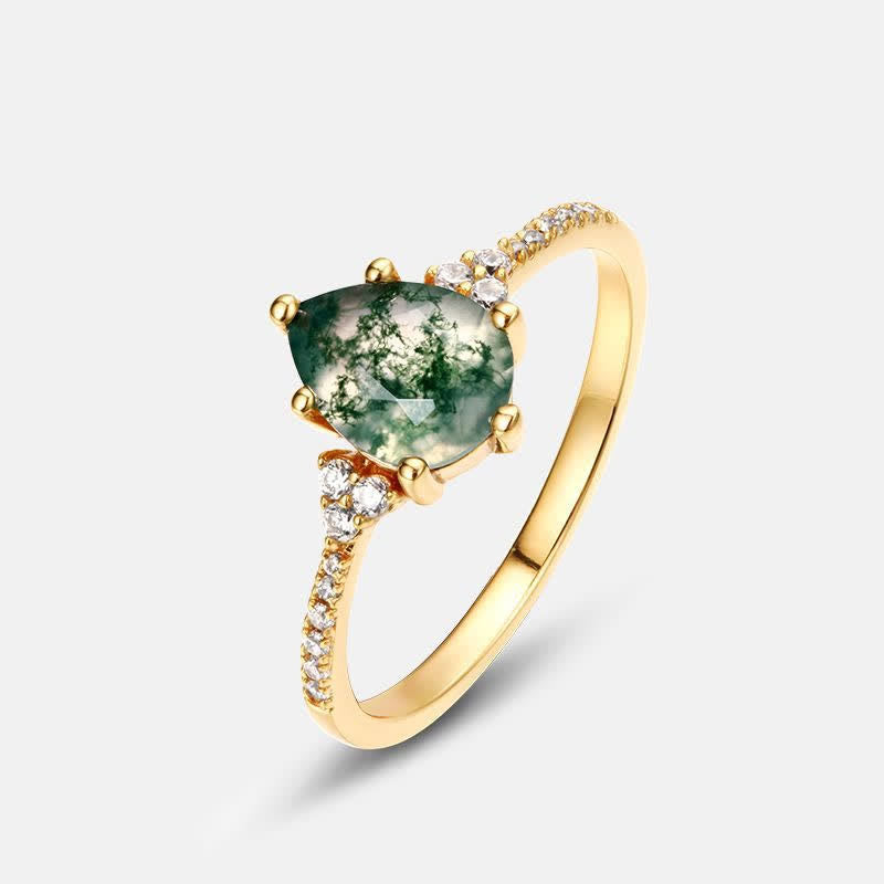 Ensemble de bijoux en argent sterling doré avec goutte d'eau et agate Olivenorma