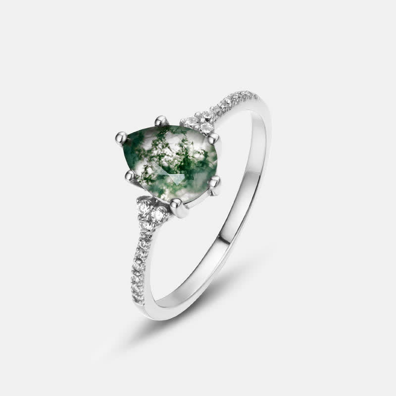 Ensemble de bijoux en argent sterling doré avec goutte d'eau et agate Olivenorma