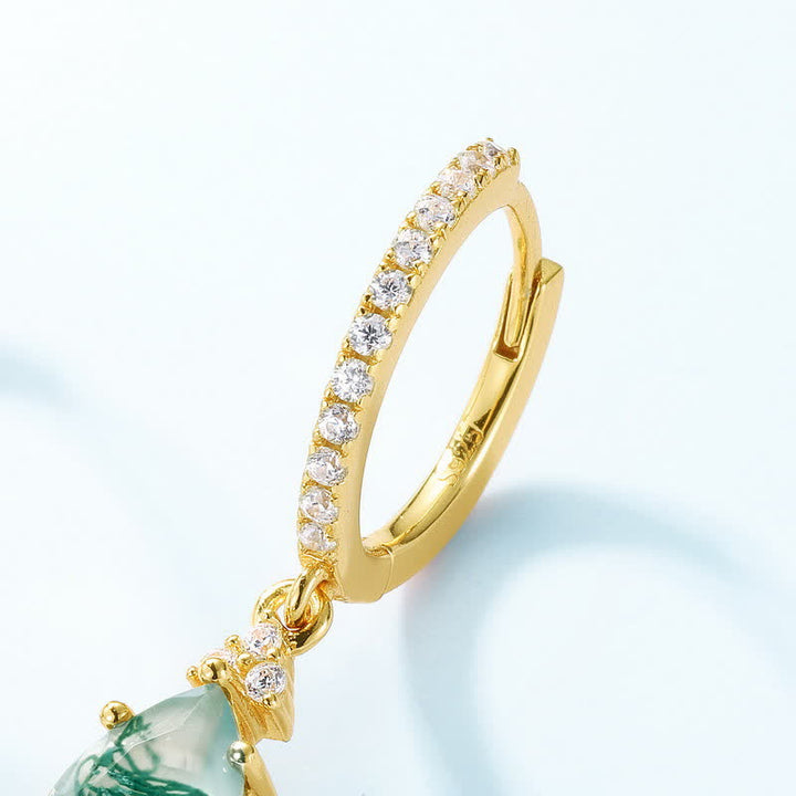 Ensemble de bijoux en argent sterling doré avec goutte d'eau et agate Olivenorma