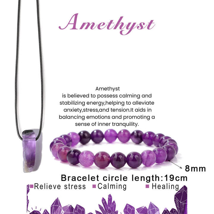 Ensemble de bijoux avec pendentif en pierre naturelle et bracelet en perles Olivenorma