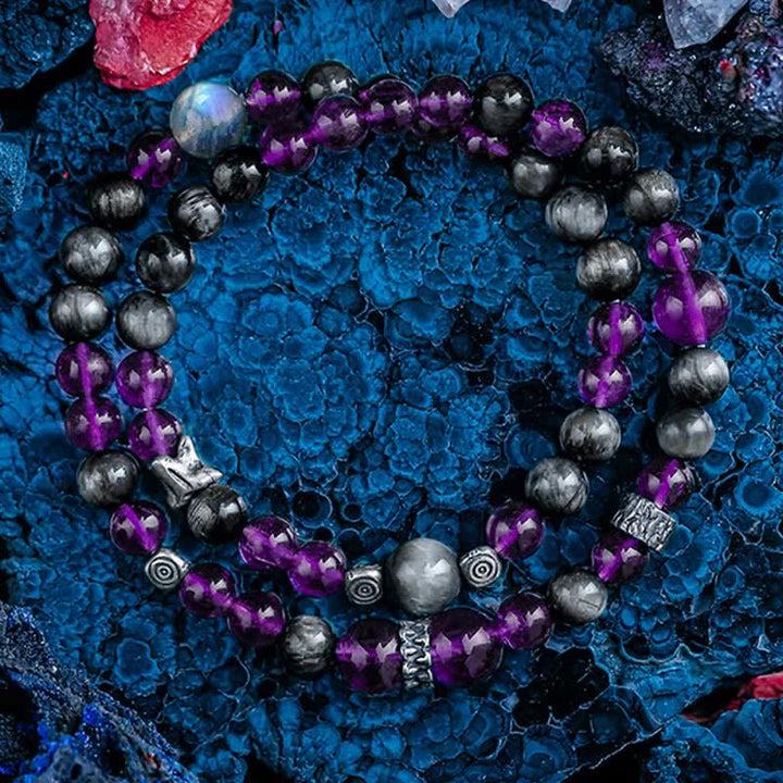 Bracelet en perles d'améthyste naturelle pour homme Olivenorma - image 5