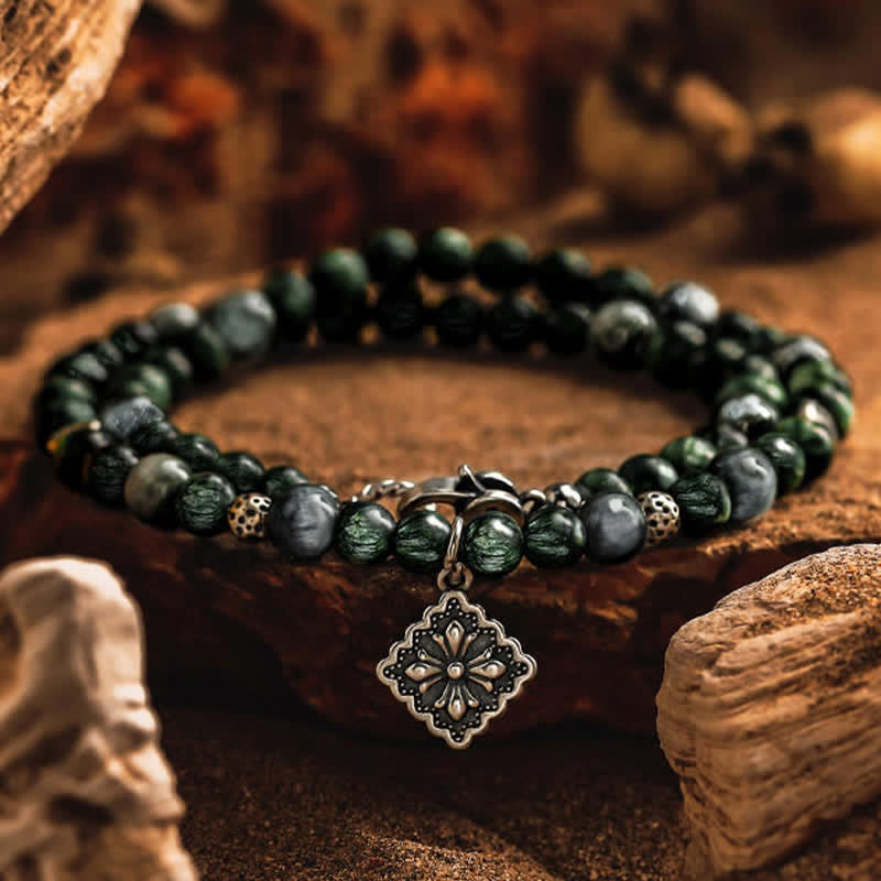 Bracelet en perles de séraphinite naturelle Olivenorma pour homme - 17 cm - image 0