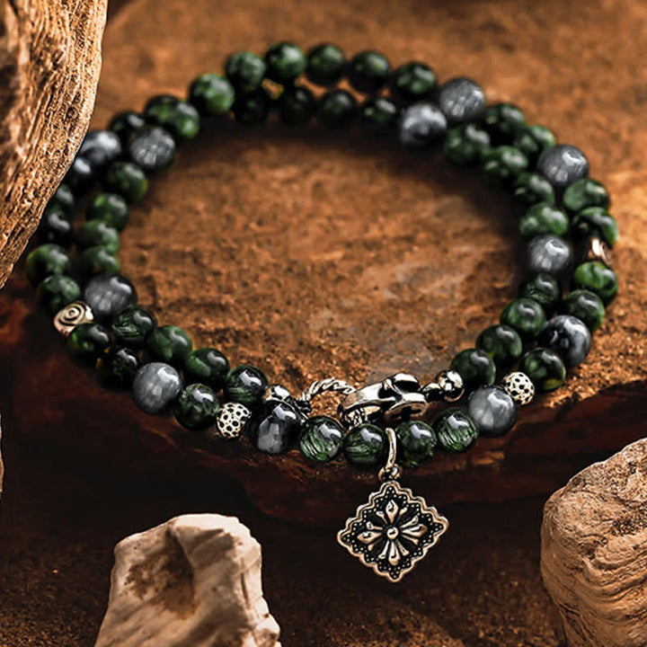 Bracelet en perles de séraphinite naturelle Olivenorma pour homme - image 4