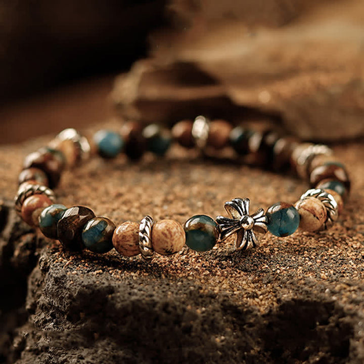 Bracelet homme en perles de pierre naturelle Olivenorma 6 mm 