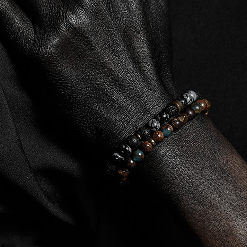 Bracelet homme en perles de pierre naturelle Olivenorma 6 mm 