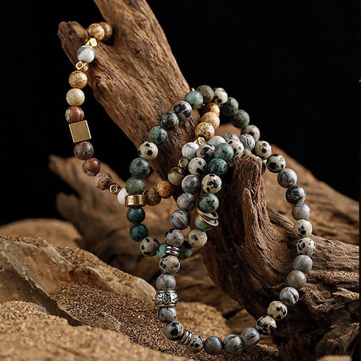 Bracelet homme en perles de pierre naturelle Olivenorma 6 mm 