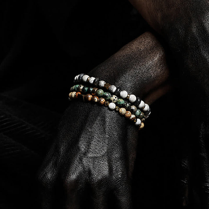 Bracelet homme en perles de pierre naturelle Olivenorma 6 mm 