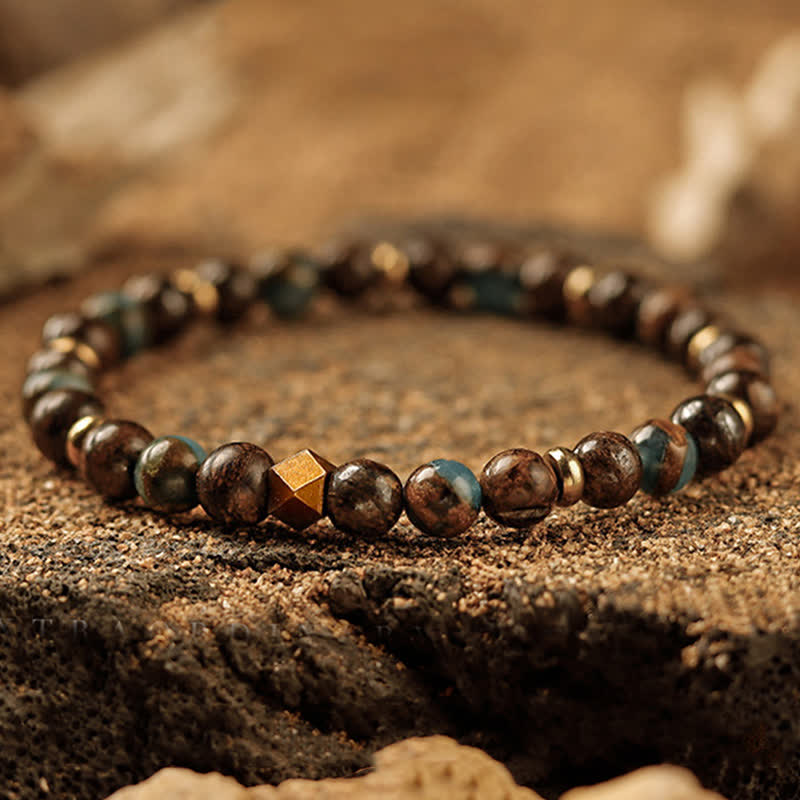 Bracelet homme en perles de pierre naturelle Olivenorma 6 mm 