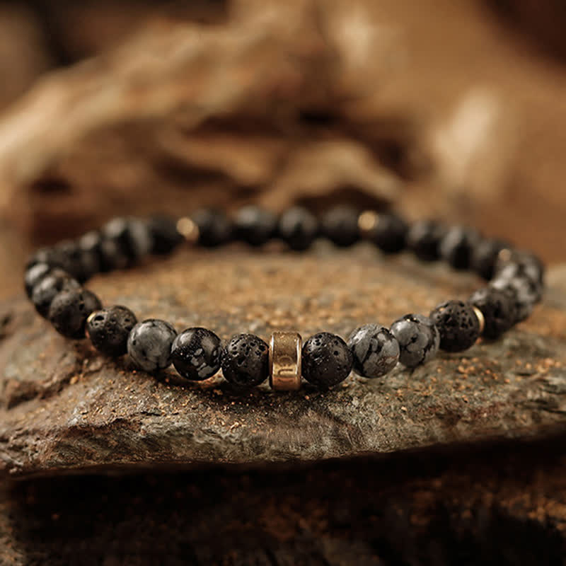 Bracelet homme en perles de pierre naturelle Olivenorma 6 mm 