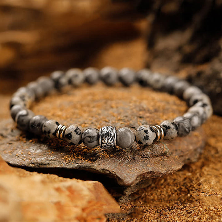 Bracelet homme en perles de pierre naturelle Olivenorma 6 mm 