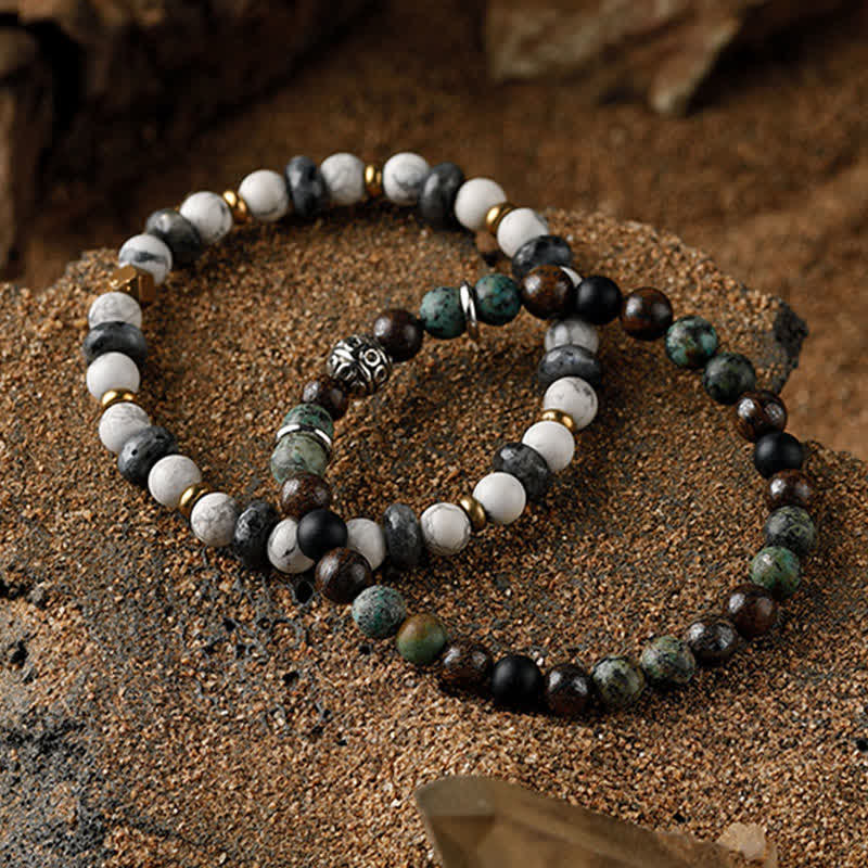 Bracelet homme en perles de pierre naturelle Olivenorma 6 mm 