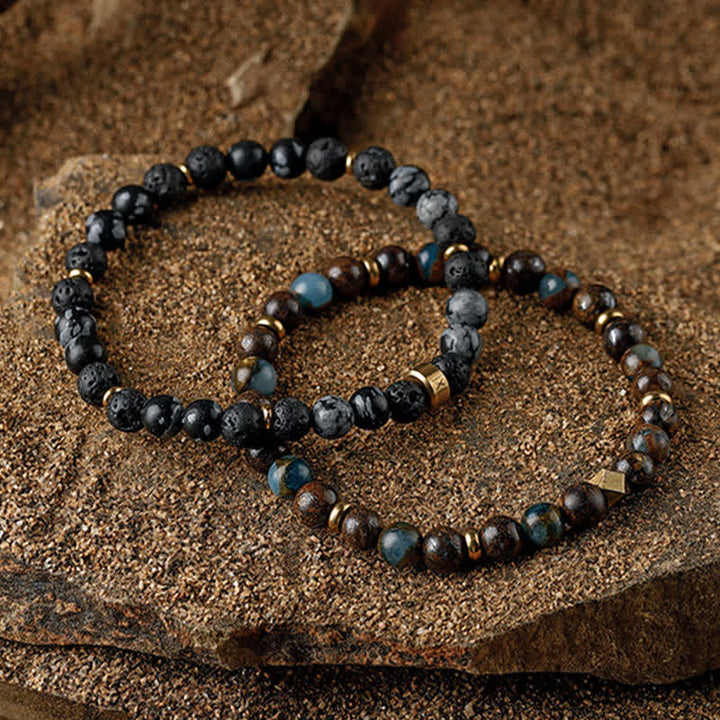Bracelet homme en perles de pierre naturelle Olivenorma 6 mm 