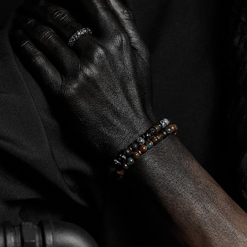 Bracelet homme en perles de pierre naturelle Olivenorma 6 mm 