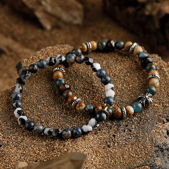 Bracelet homme en perles de pierre naturelle Olivenorma 6 mm 