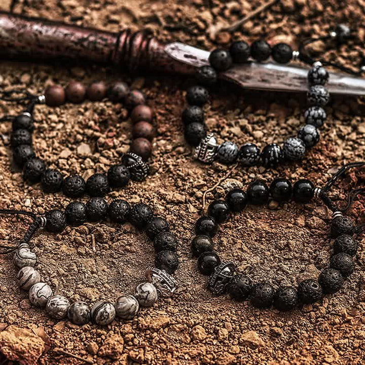 Bracelet en perles de pierre de lave naturelle Olivenorma pour homme - image 13