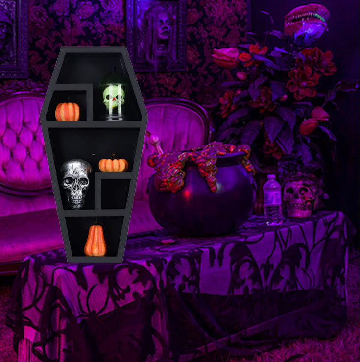 Etagère en cristal d'Halloween en forme de cercueil effrayant Olivenorma