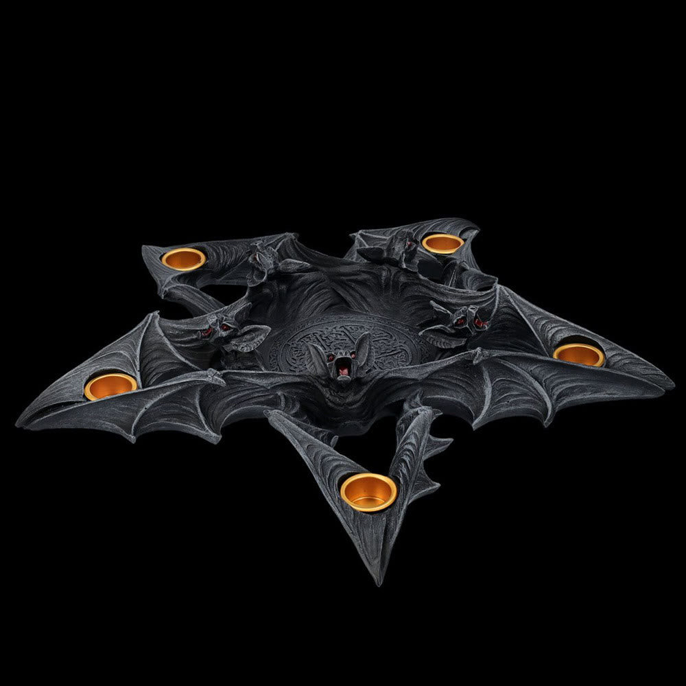 Bougeoir en forme de chauve-souris pentagonale effrayante Olivenorma