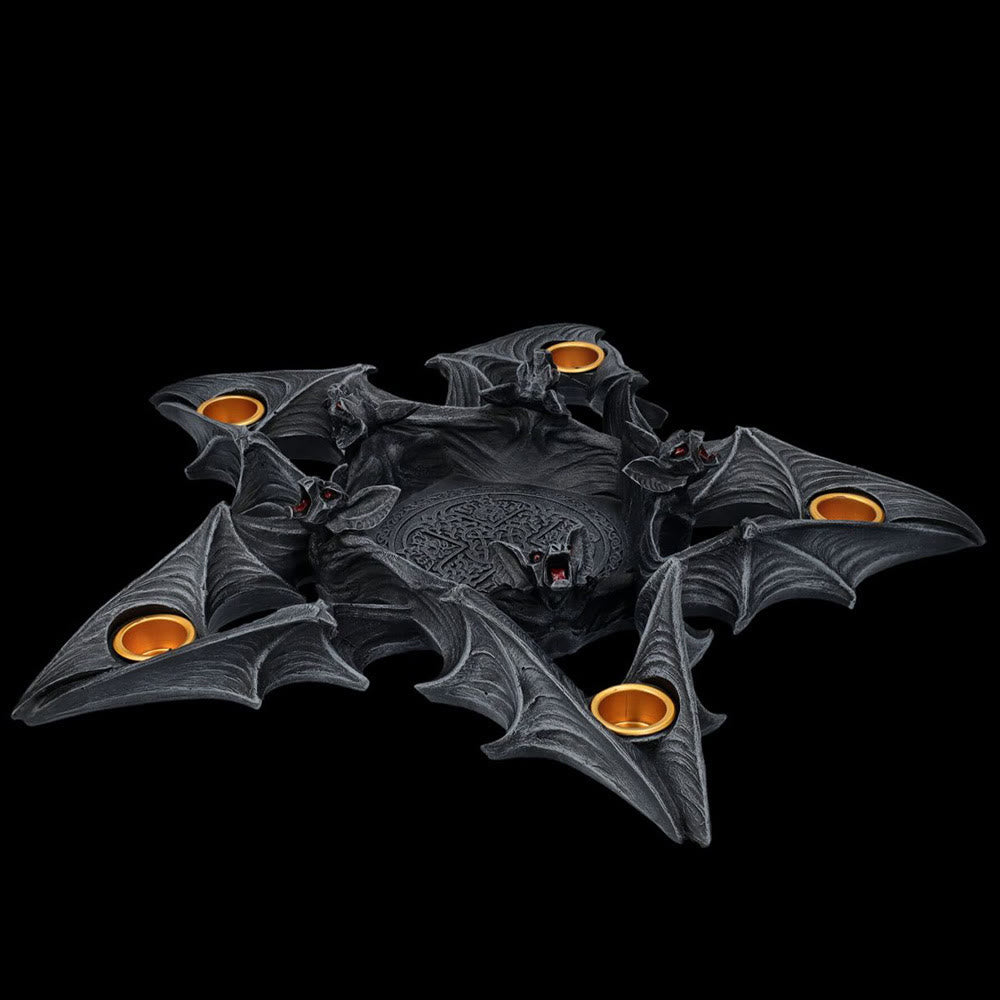 Bougeoir en forme de chauve-souris pentagonale effrayante Olivenorma