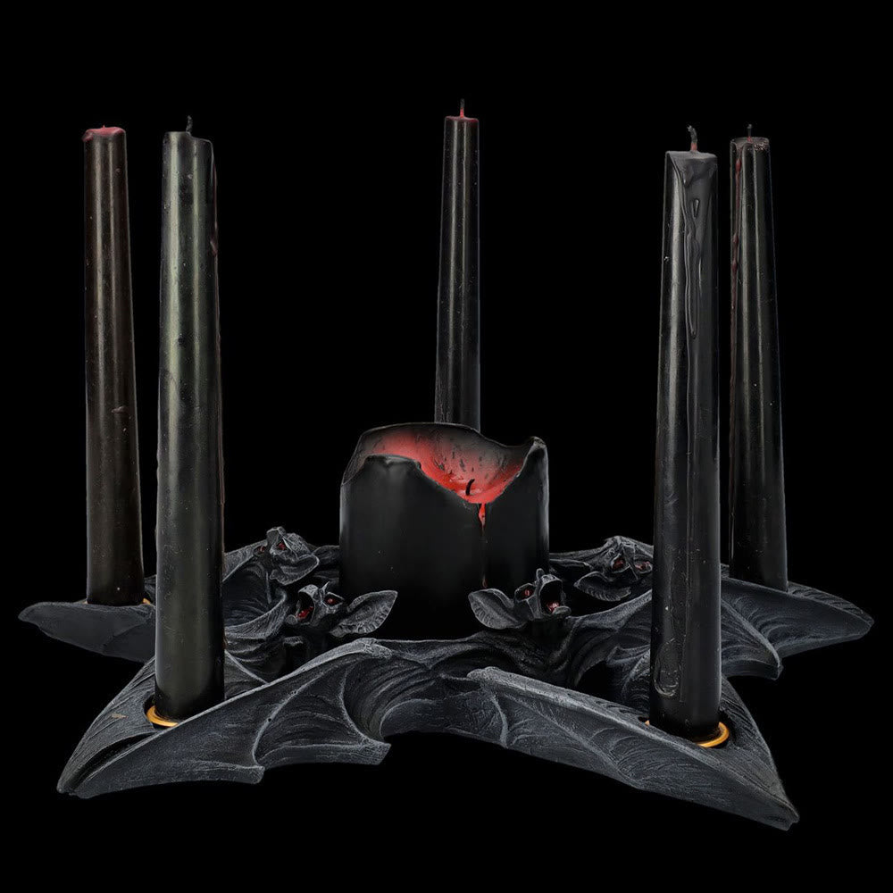 Bougeoir en forme de chauve-souris pentagonale effrayante Olivenorma