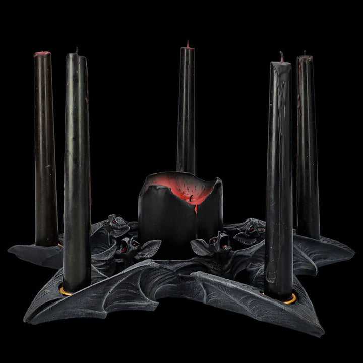 Bougeoir en forme de chauve-souris pentagonale effrayante Olivenorma