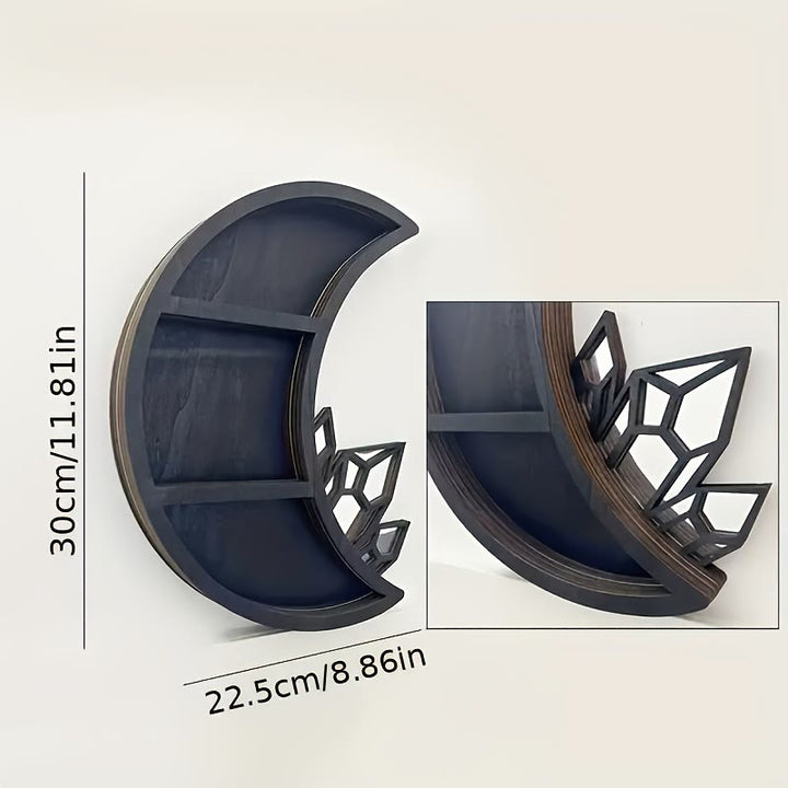 Étagère de rangement en bois en forme de lune Olivenorma Étagère en cristal