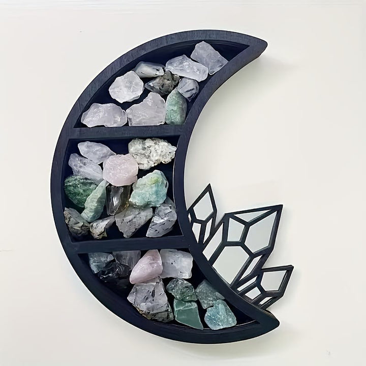 Étagère de rangement en bois en forme de lune Olivenorma Étagère en cristal
