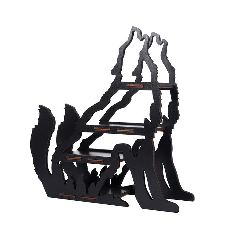 Étagère en cristal pour le stockage des huiles essentielles et des pierres précieuses en forme de croissant en bois Olivenorma