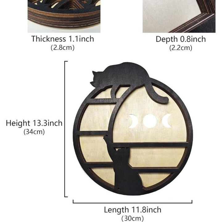 Étagère en bois et cristal Olivenorma Boho Chat sur la Lune